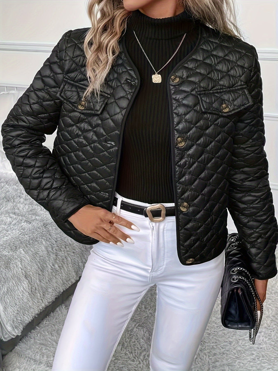 Fiona | Women's Lightweight Quilted Diamond-Stitch Jacket
