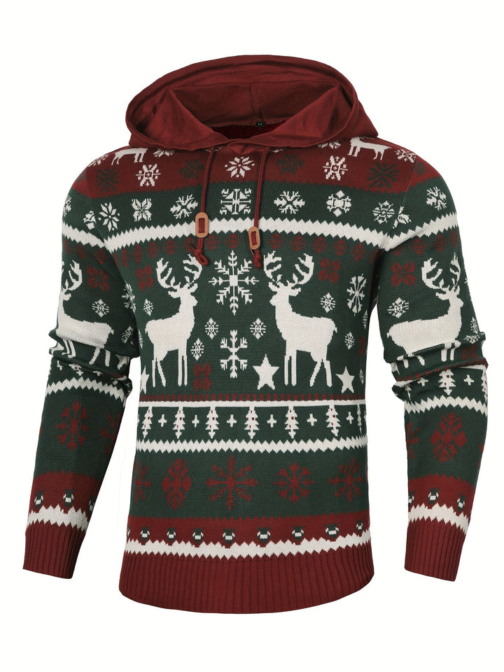 Men's Reindeer Knitted Christmas Hoodie