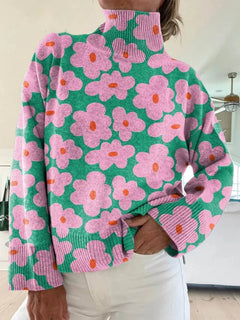 Brona | Women's Oversized Floral Knit Jumper