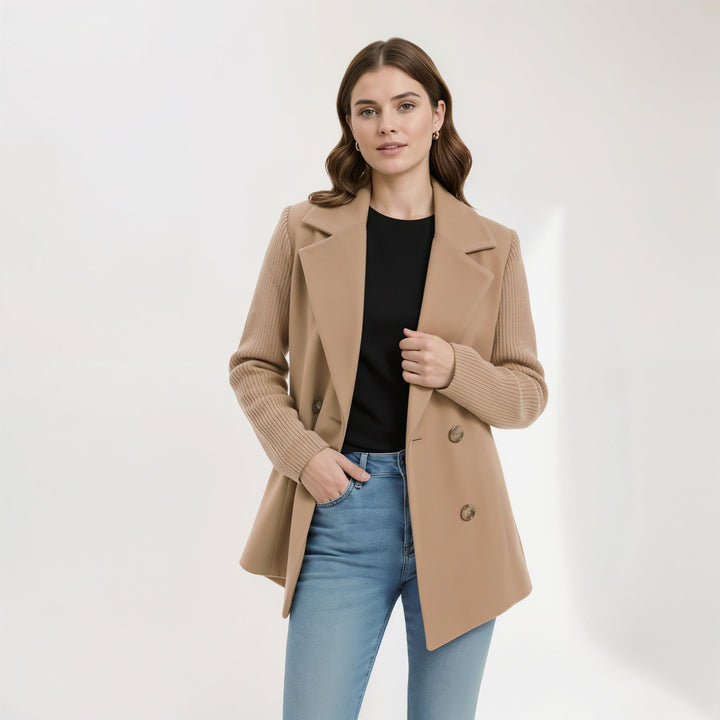 Rosemarie | Unstructured Draped Coat with Roll-Up Sleeves