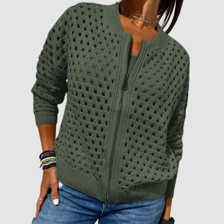 Women's Zip Front Knit Cardigan