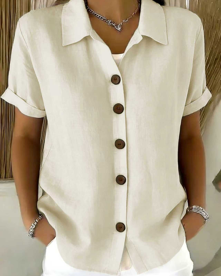 Tansy | Classic Collared Button-Front Blouse