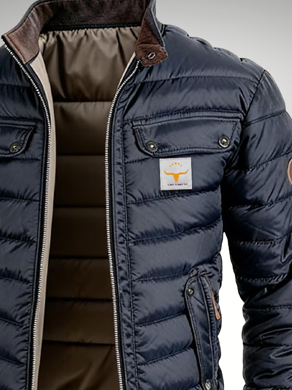 Fachtna | Men's Stand Collar Jacket with Chest Pockets