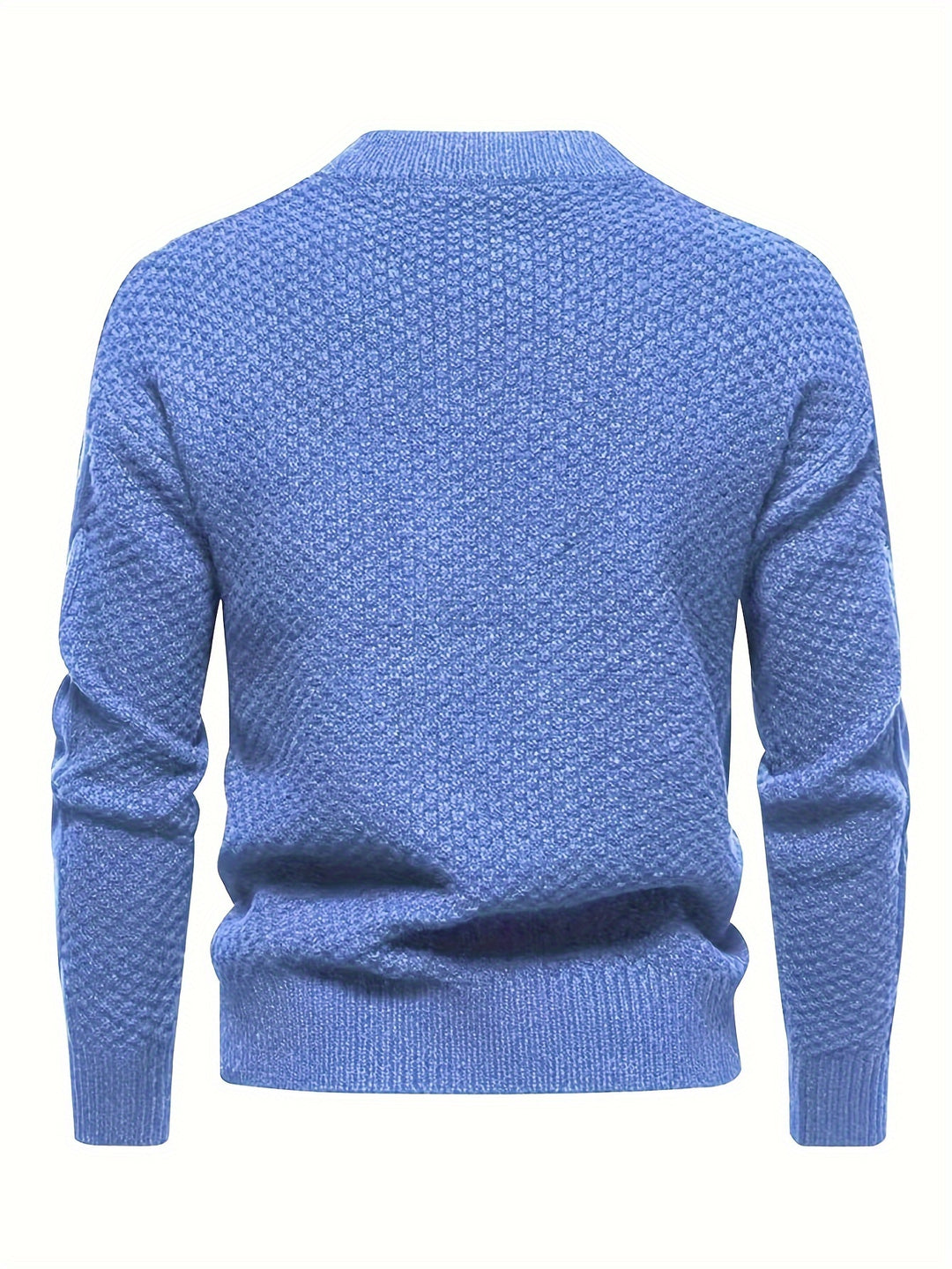 Men's Crew Neck Diamond Cable Knit Aran Jumper 6