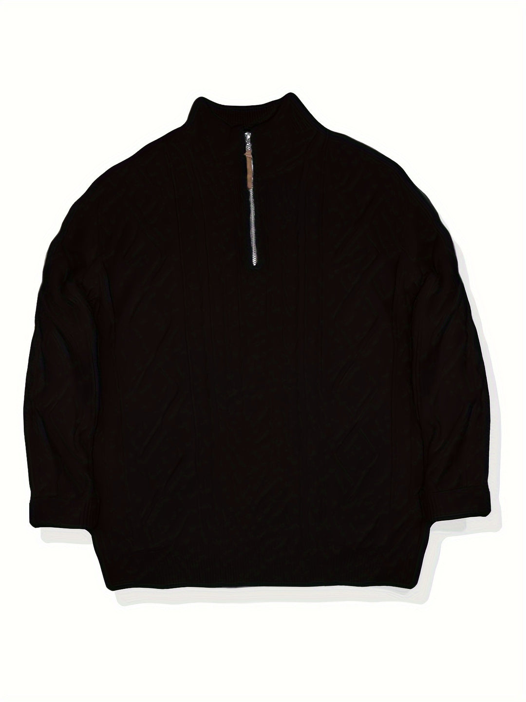 Men's Half Zip Chunky Cable Knit Aran Jumper 7