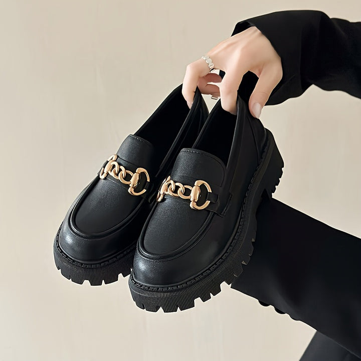 Women's Chunky Platform Chain Loafers 6