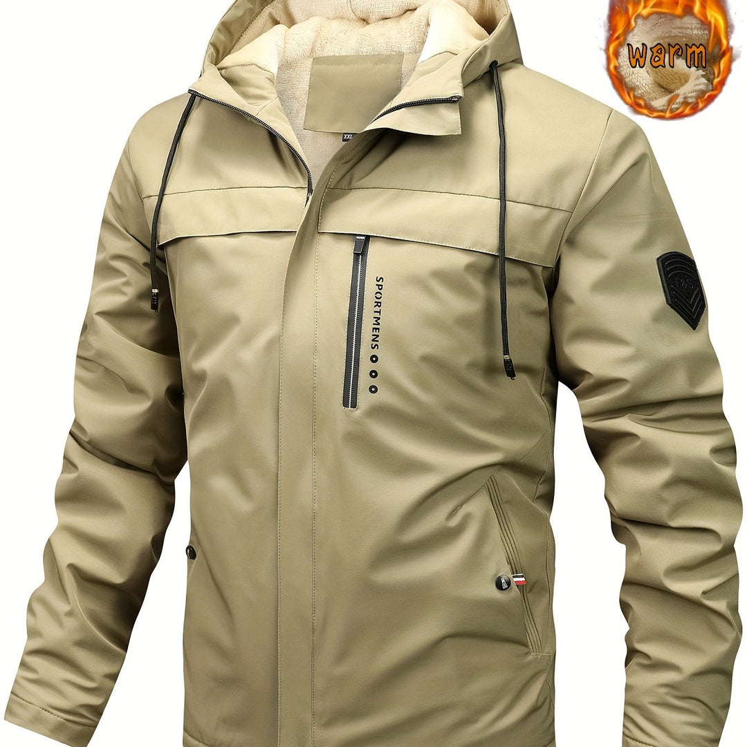 Men's Fleece Lined Hooded Windproof Jacket 15