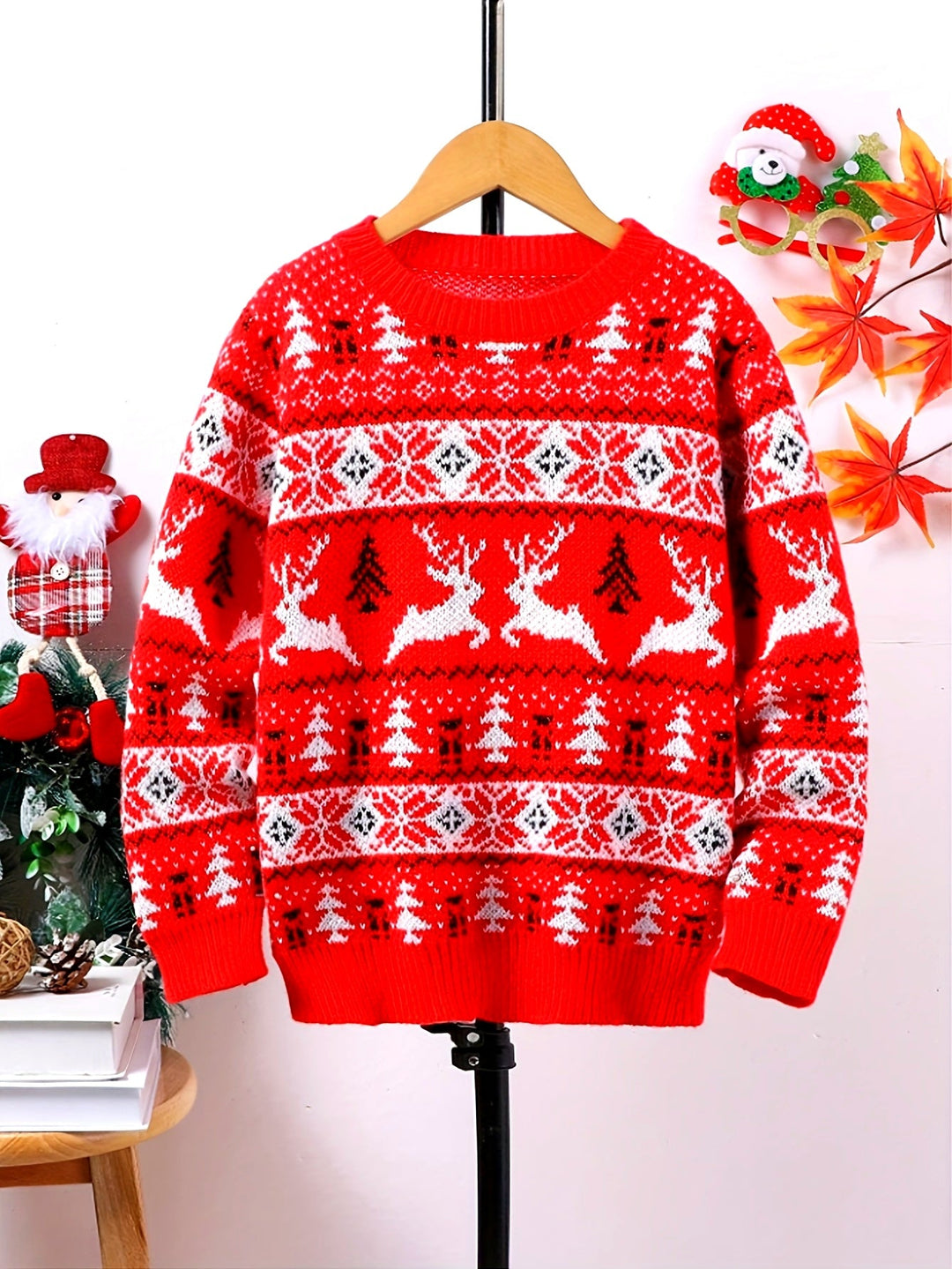 Men's Red Nordic Christmas Jumper - Red