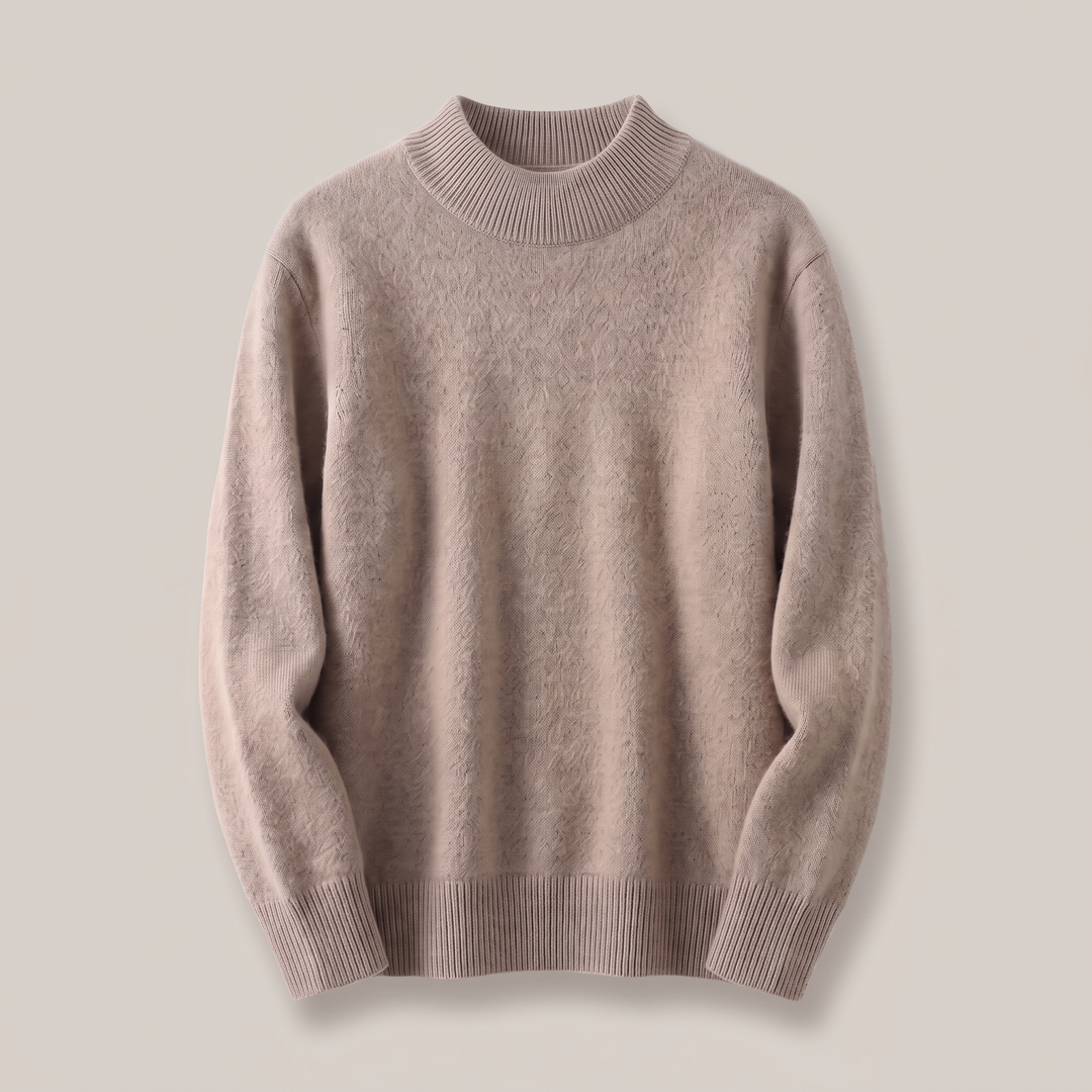 Women's Cashmere-Feel Mock Neck Sweater - Brown