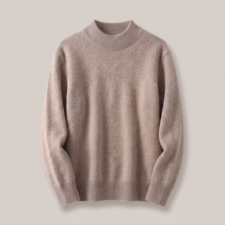 Women's Cashmere-Feel Mock Neck Sweater - Brown