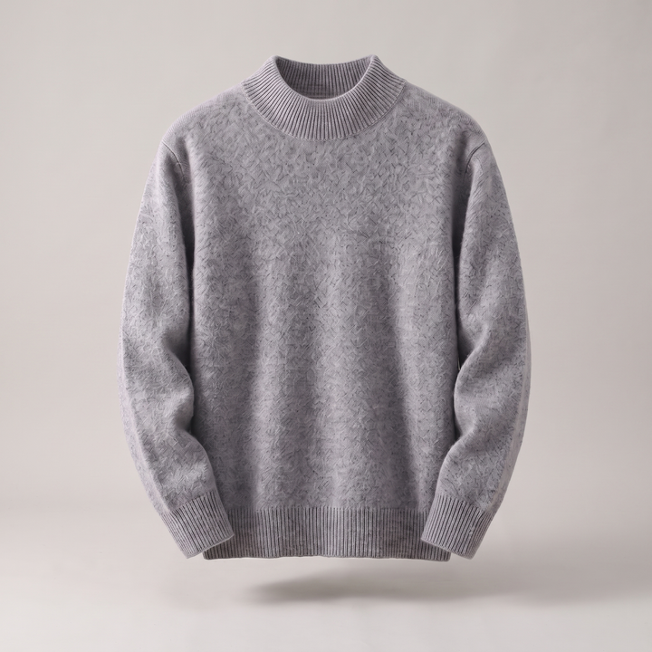 Women's Cashmere-Feel Mock Neck Sweater - Grey
