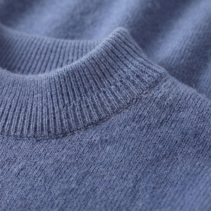 Women's Cashmere-Feel Mock Neck Sweater - Blue