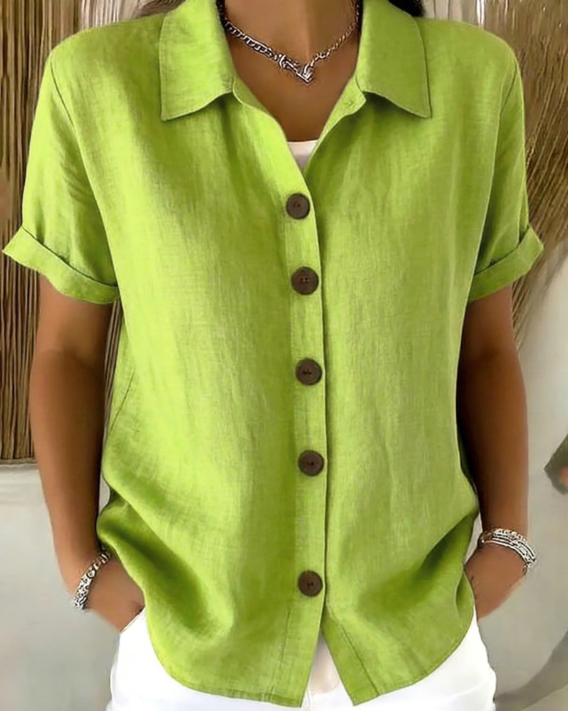 Tansy | Classic Collared Button-Front Blouse