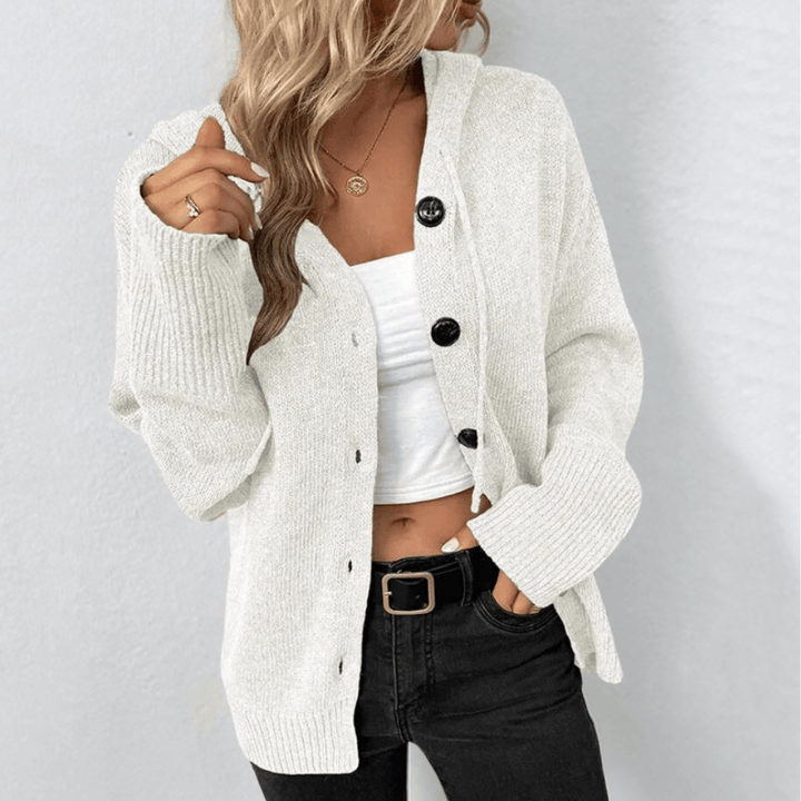 Women's Hooded Button Up Knit Cardigan 2