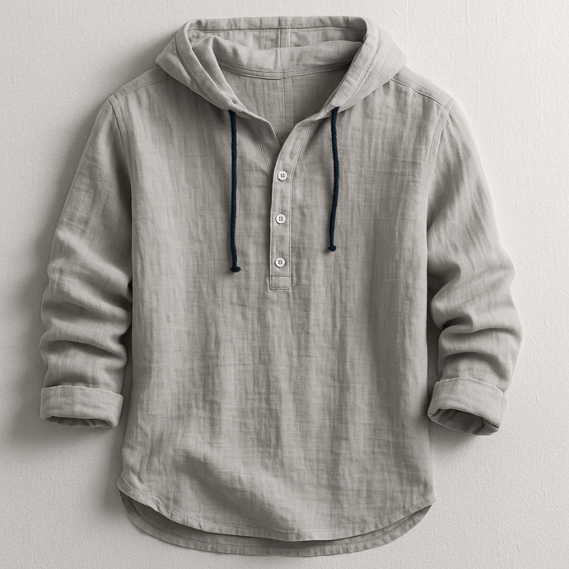 Grattan | Men's Breathable Hooded Shirt with Drawstring Neckline