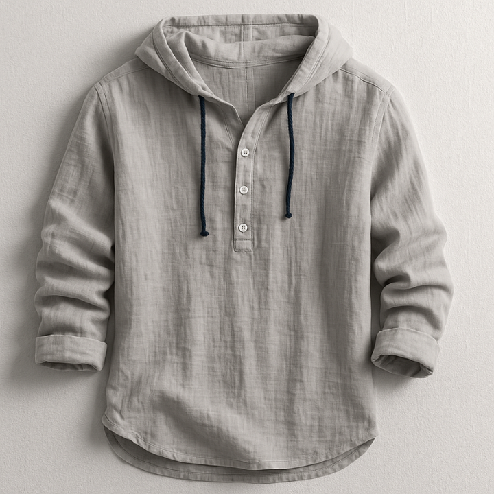 Grattan | Men's Breathable Hooded Shirt with Drawstring Neckline