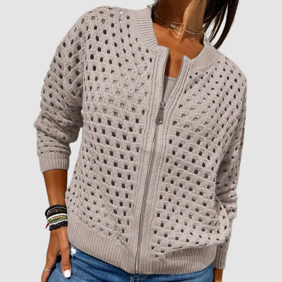 Women's Zip Front Knit Cardigan