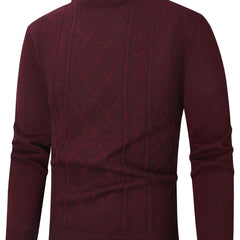 Fearghal | Men's Turtleneck Diamond Knit Aran Jumper