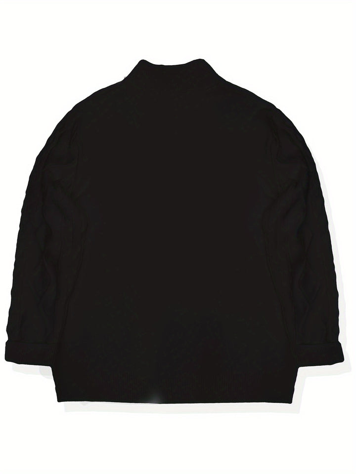 Men's Half Zip Chunky Cable Knit Aran Jumper 4