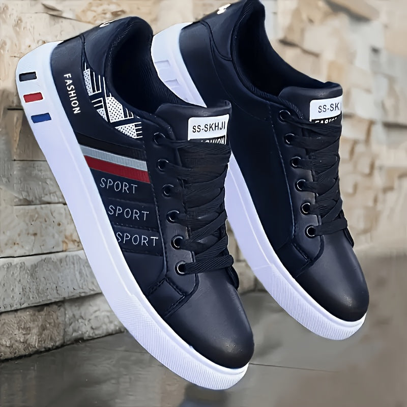 Men's Striped Lace Up Casual Trainers 7