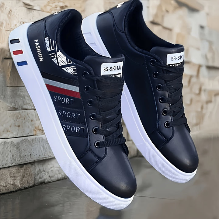 Men's Striped Lace Up Casual Trainers 7