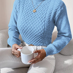 Eimear | Women's Fitted Turtleneck Cable Aran Jumper