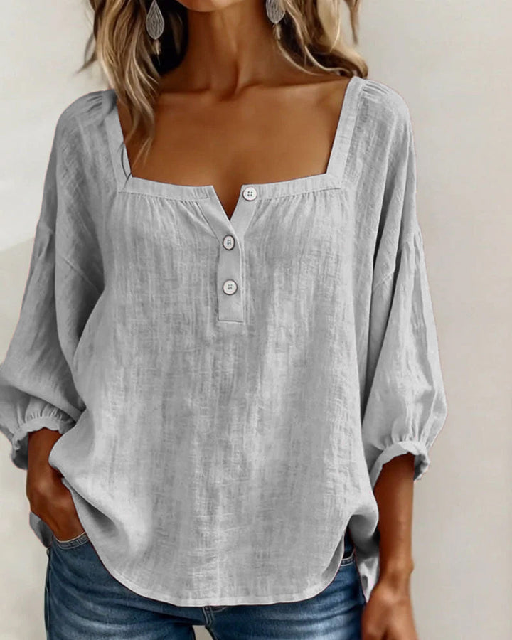 Orlinda | Puff Sleeve Blouse with Square Neckline