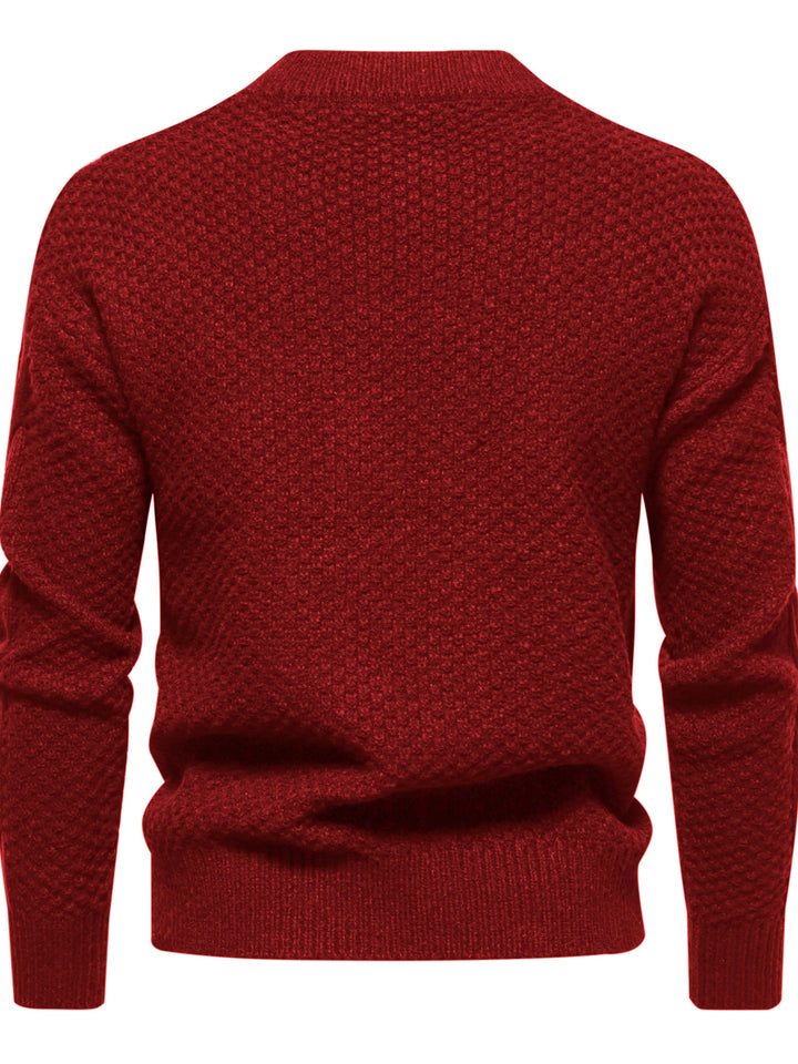 Men's Crew Neck Honeycomb Cable Aran Jumper 9
