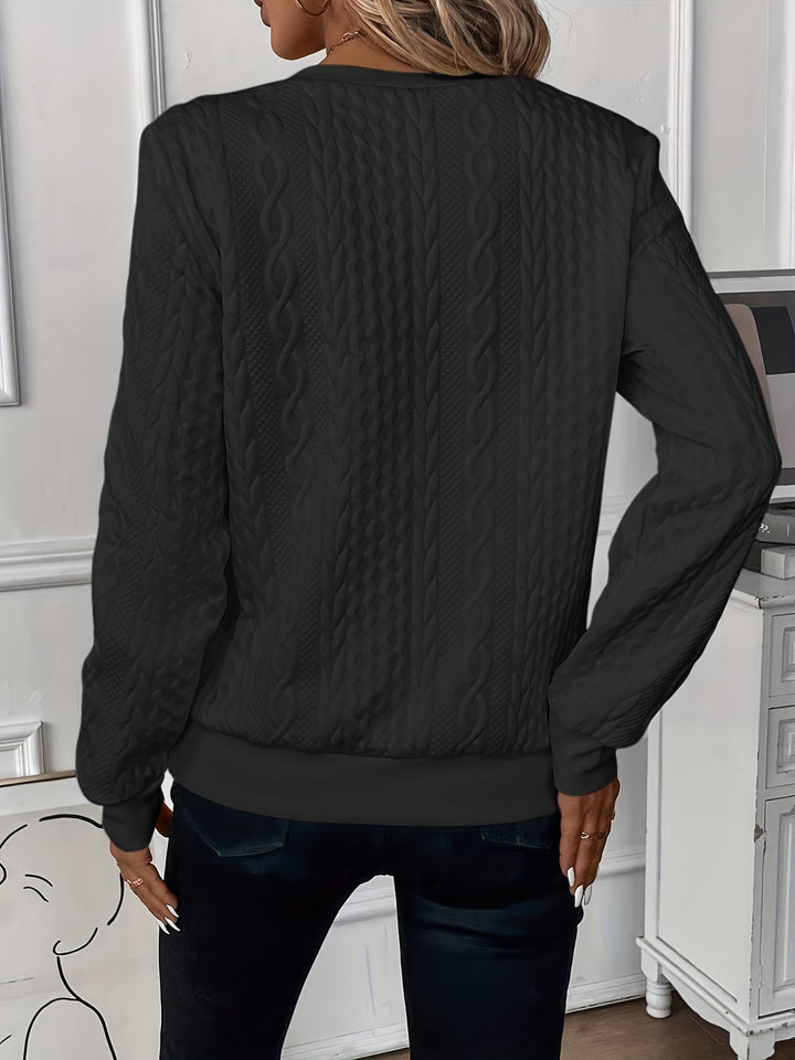 Women's Cable Knit Zip Neck Sweater