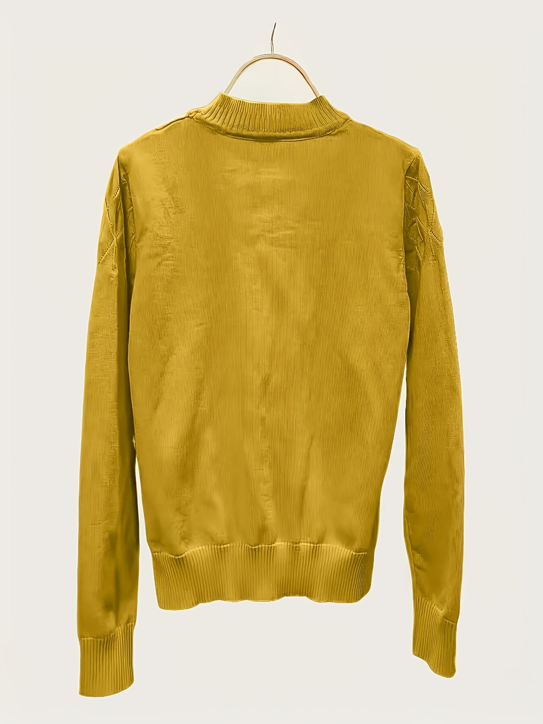 Women's Mock Neck Diamond Knit Aran Jumper 9