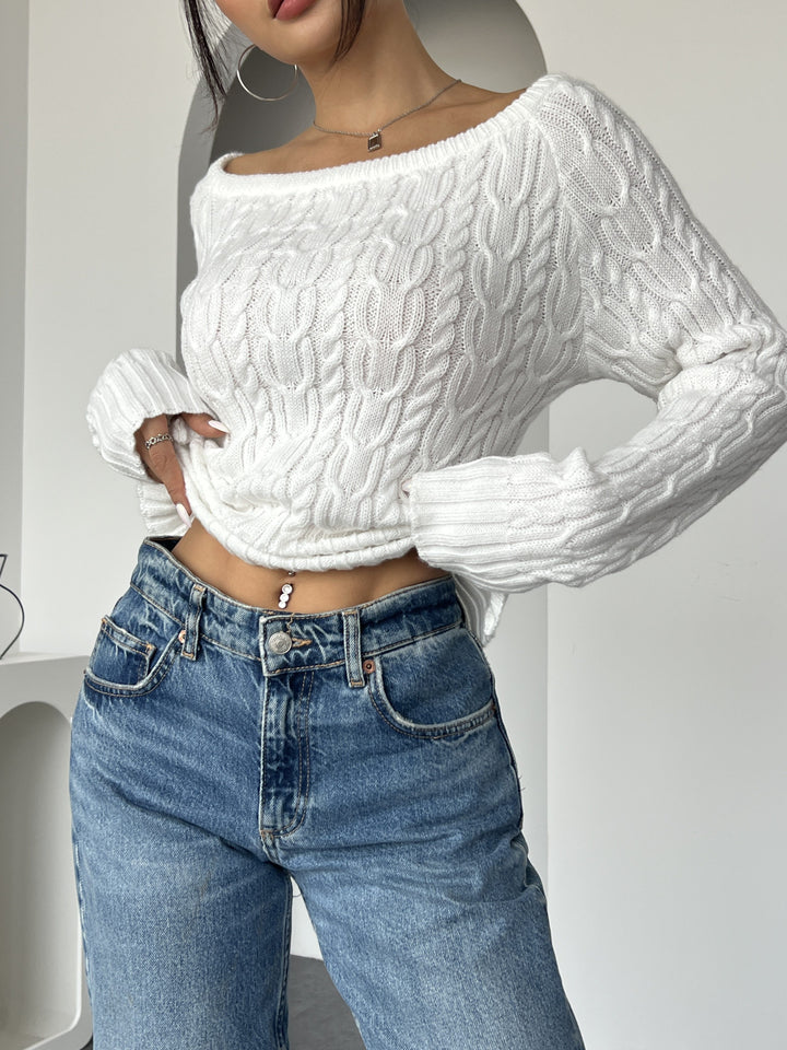Women's Fitted Cable Knit Aran Sweater 10