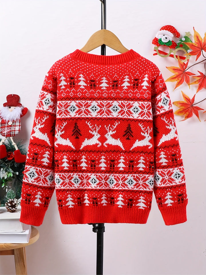 Men's Red Nordic Christmas Jumper - Red