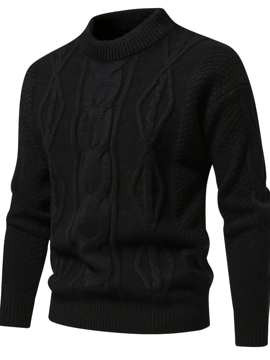 Men's Crew Neck Honeycomb Cable Aran Jumper 5