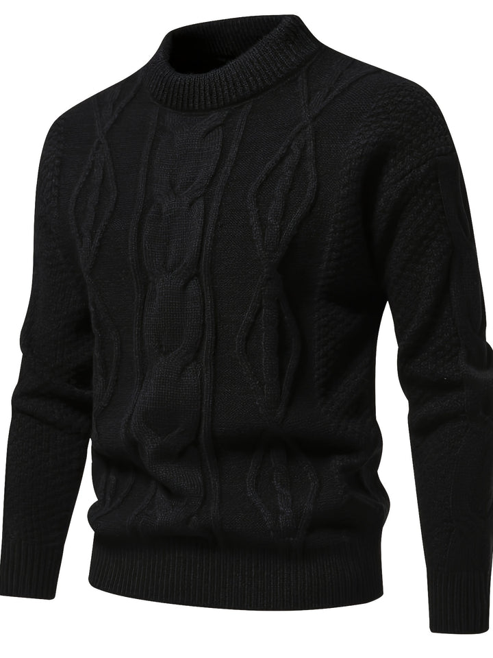 Men's Crew Neck Honeycomb Cable Aran Jumper 5