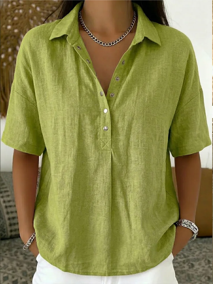 Quinley | Breathable Casual Button-Up Shirt with Classic Collar