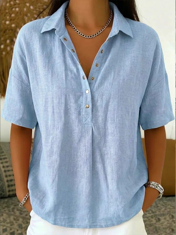 Quinley | Breathable Casual Button-Up Shirt with Classic Collar