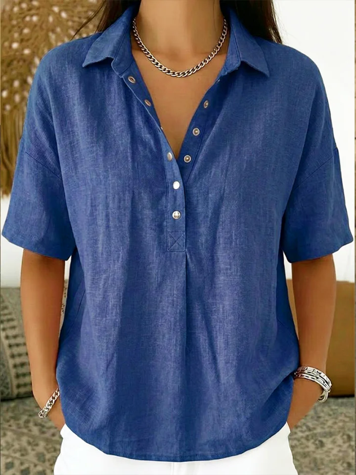 Quinley | Breathable Casual Button-Up Shirt with Classic Collar