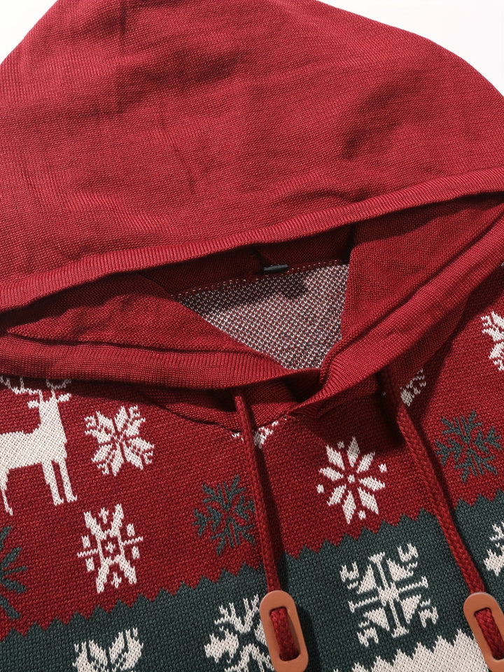 Men's Reindeer Knitted Christmas Hoodie