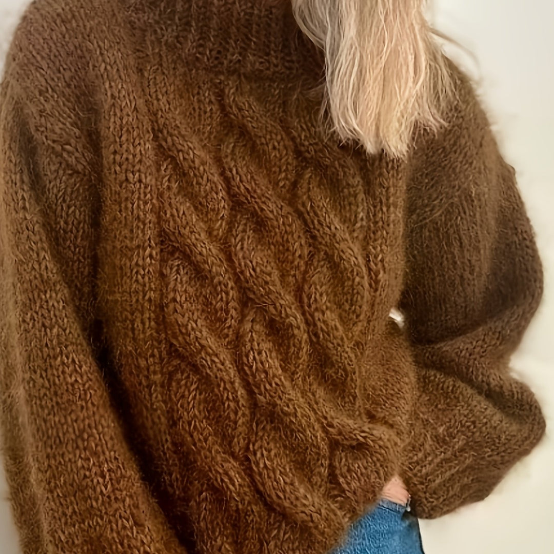 Women's Chunky Cable Knit Aran Jumper 12