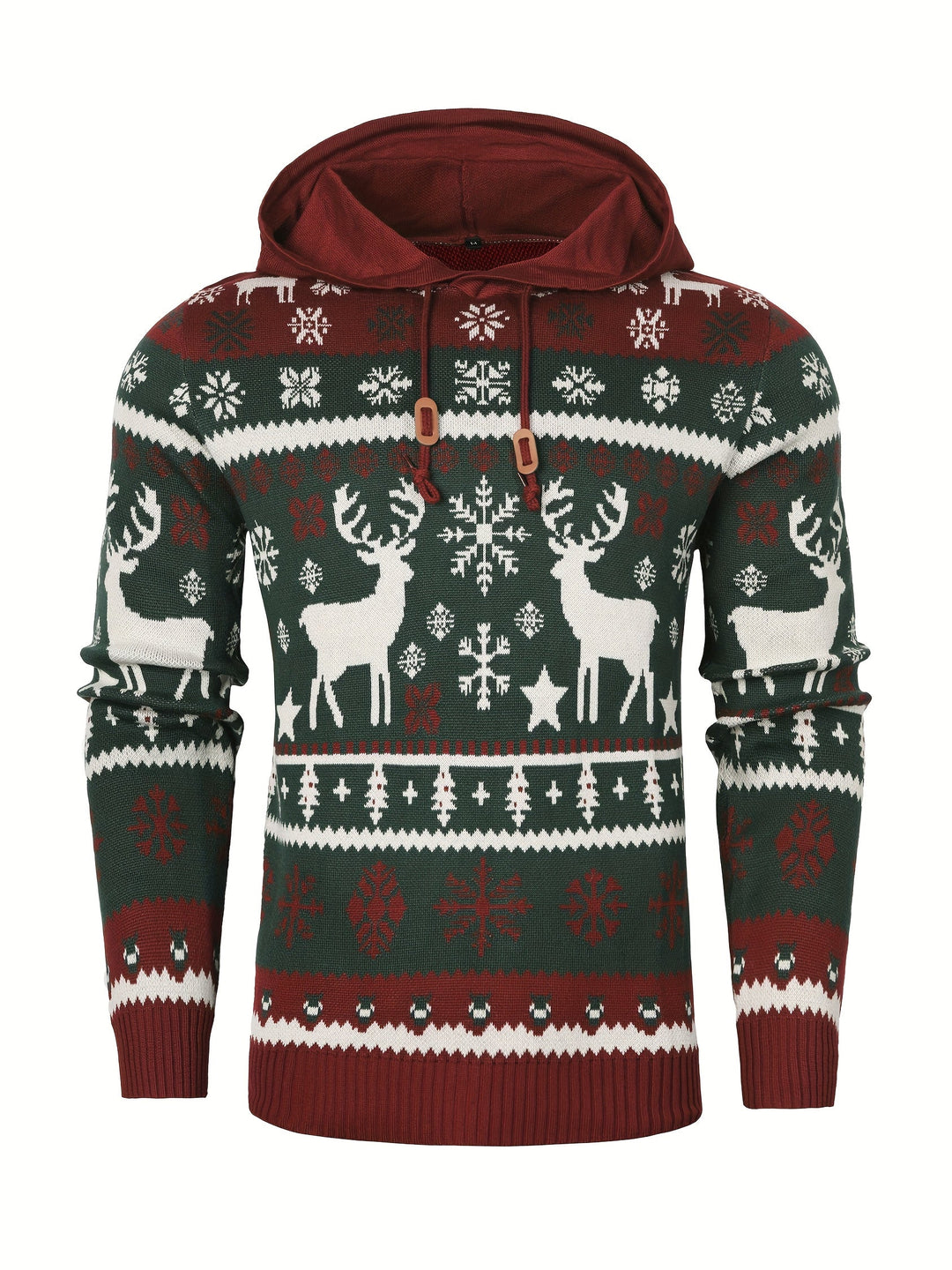 Men's Reindeer Knitted Christmas Hoodie