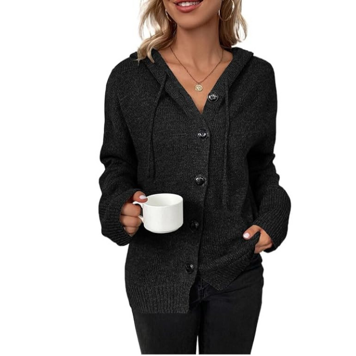 Women's Hooded Button Up Knit Cardigan 8