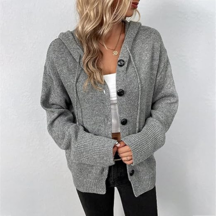 Women's Hooded Button Up Knit Cardigan 9