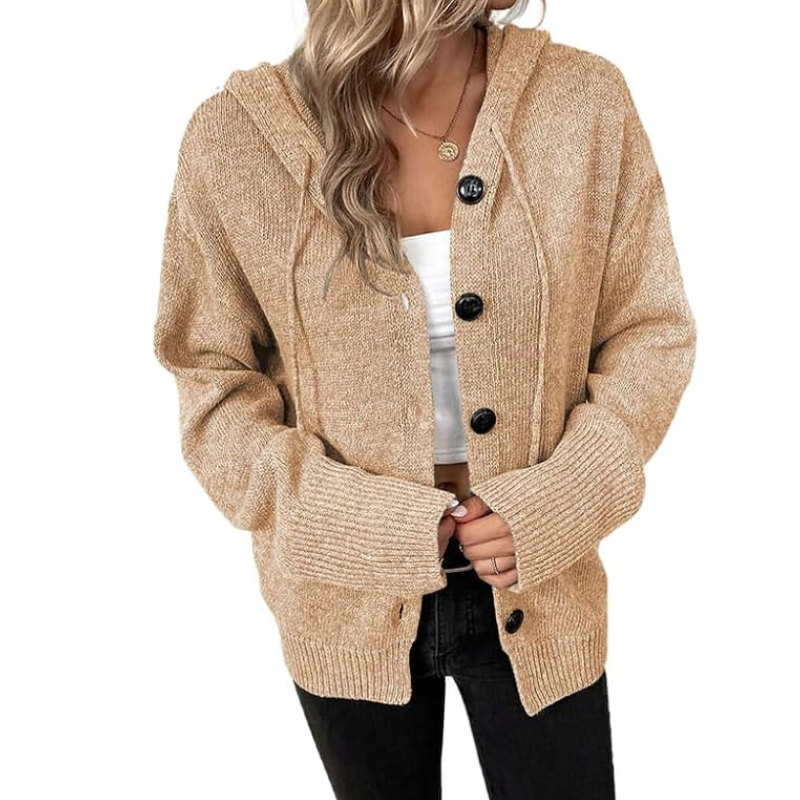 Women's Hooded Button Up Knit Cardigan 12