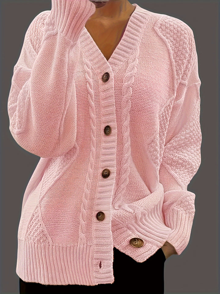 Women's Chunky Cable Knit Aran Cardigan 1