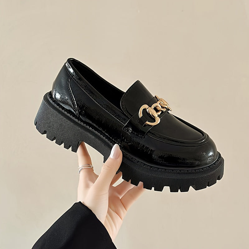 Women's Chunky Platform Chain Loafers 1