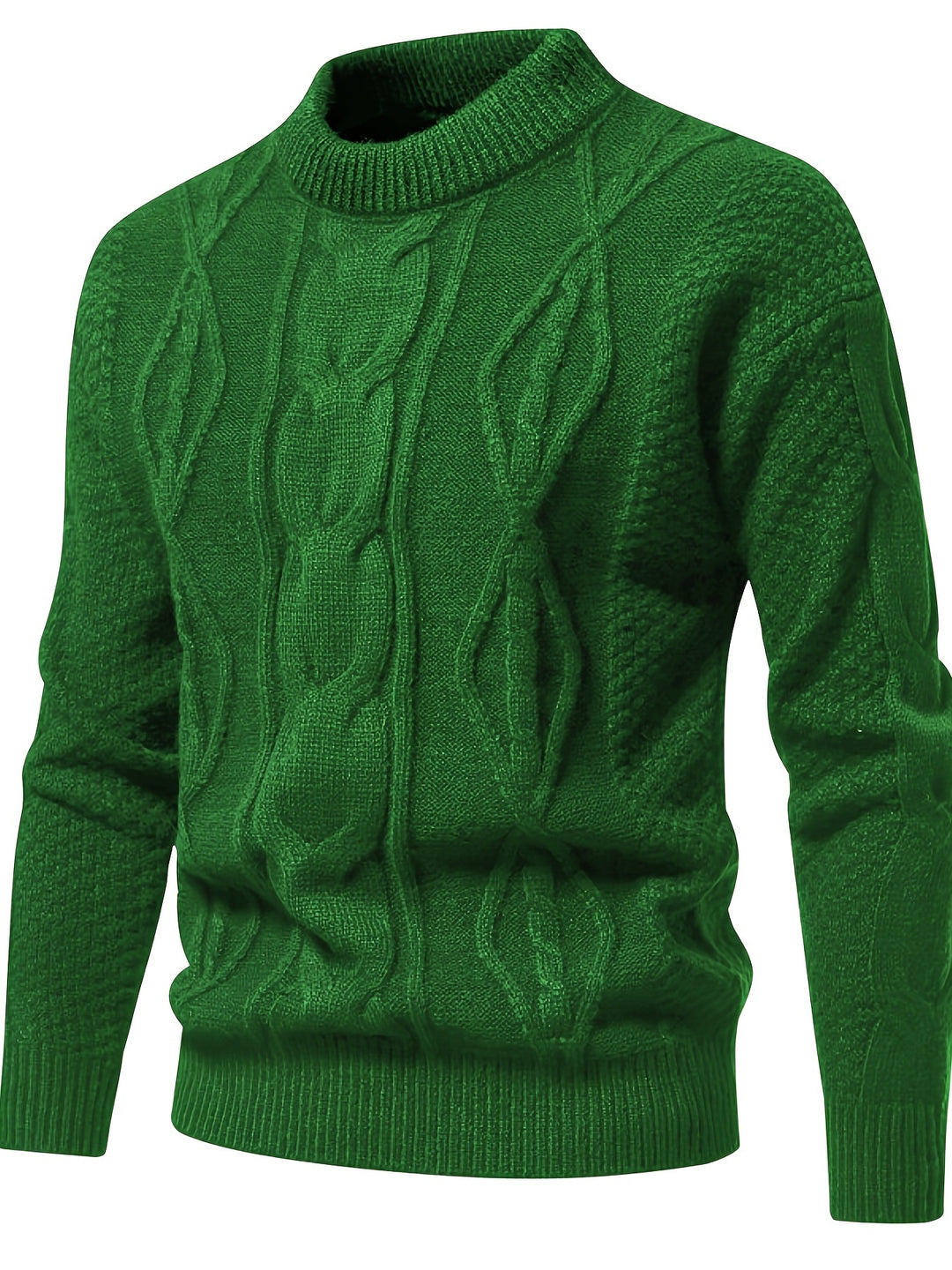 Men's Crew Neck Honeycomb Cable Aran Jumper 7
