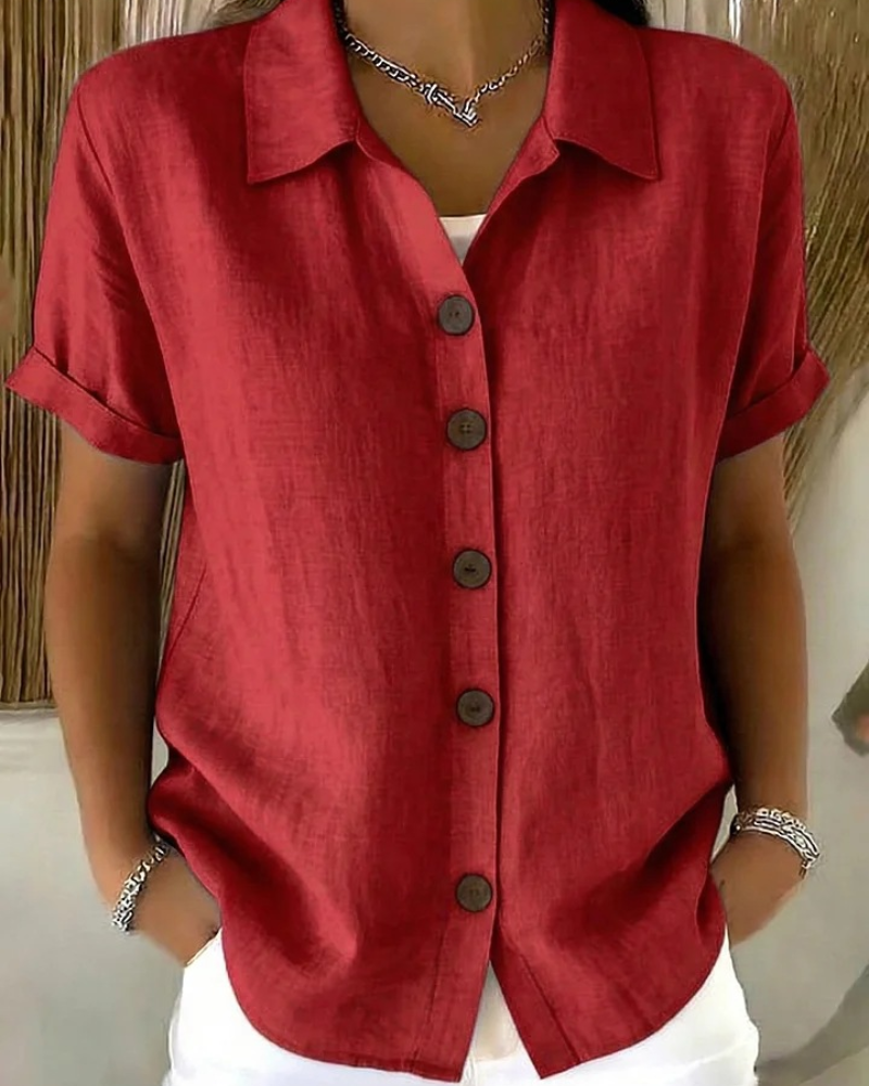 Tansy | Classic Collared Button-Front Blouse