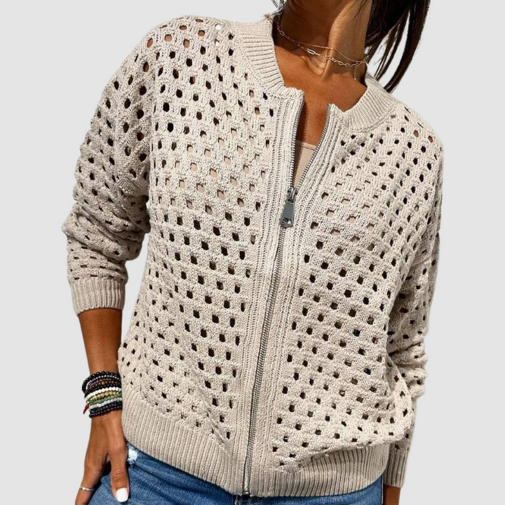 Women's Zip Front Knit Cardigan