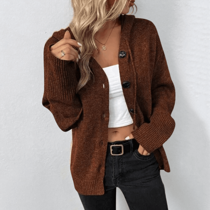 Women's Hooded Button Up Knit Cardigan 3