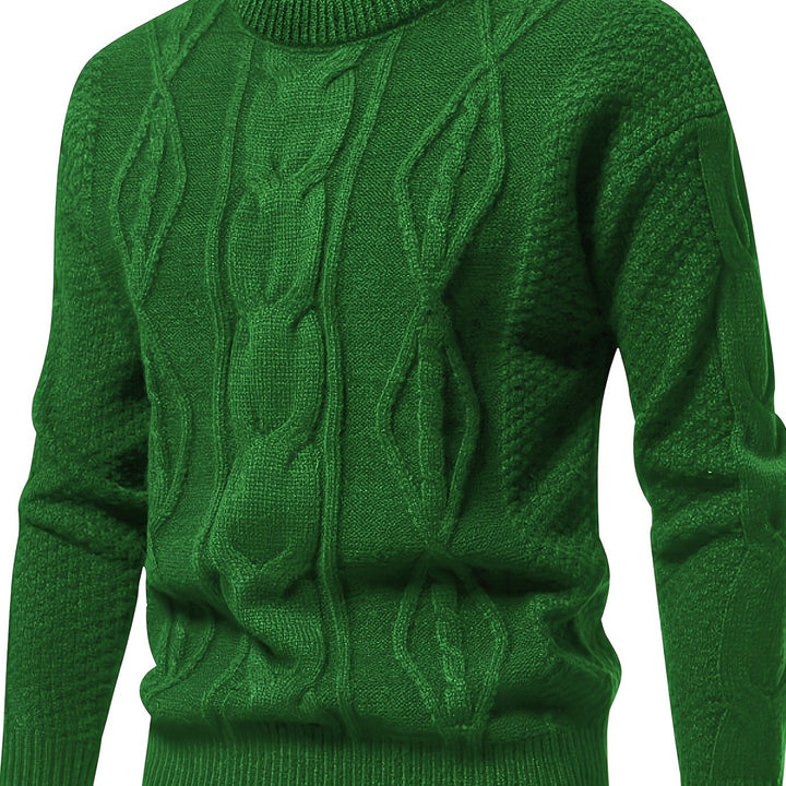 Men's Crew Neck Honeycomb Cable Aran Jumper 15